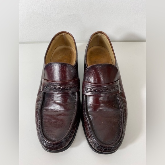 Florsheim Slip On Loafer Burgundy Mens Size 7.5 3 E Wide Dress Shoes - Picture 2 of 9